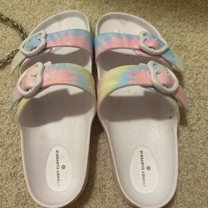 Pastel Tie-Dye Slide Sandals